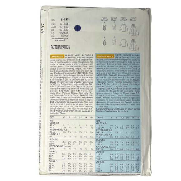 Vintage Butterick 3757 The Victoria Magazine Collection Sewing Pattern 90s - Picture 2 of 3